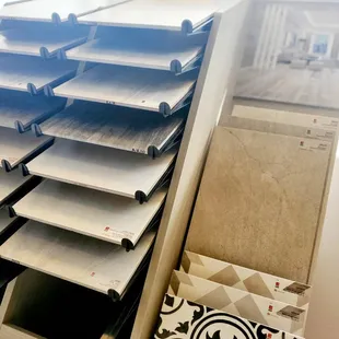 a drawer of tiles