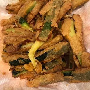 Soggy over oiled zucchini fries. No crunch. Pure mush.
