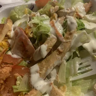 Salad with hair in it.