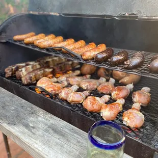 Morcillas, Argentine sausages, chicken, ribs