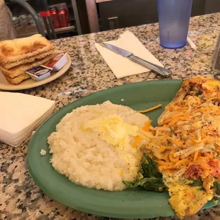  plate of food and a sandwich