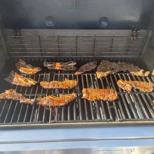 L: Marinated Beef Short ribs  R: Marinated Carne Asada