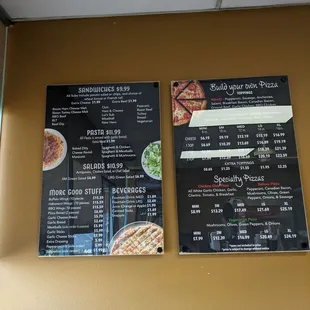 Menu as of August 2023.