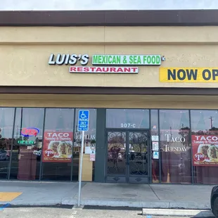 the front of the restaurant