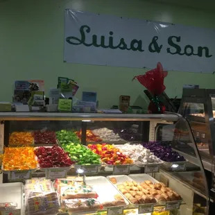 a display of various foods