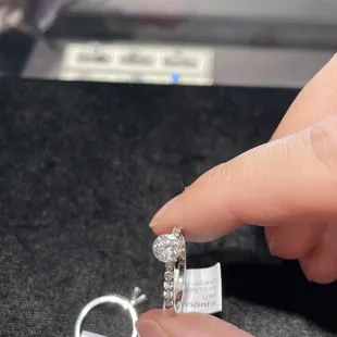 Engagement ring that I purchased.  This was before the diamond had been set.