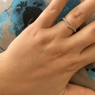 Gloria helped us find a wedding band to go with my engagement ring which we got at a different store.