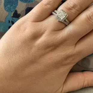 Gloria helped us find a wedding band to go with my engagement ring which we got at a different store.