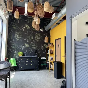 a view of a kitchen and dining area