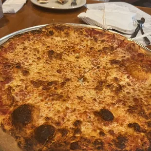 a pizza on a pan