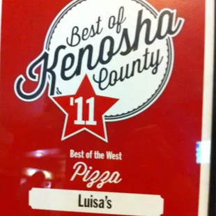 Congrats Best of Kenosha County 2011!!!