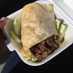 This is the half I couldn't finish because it was so big. Try the steak burrito!