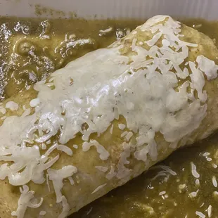a burrito covered in gravy