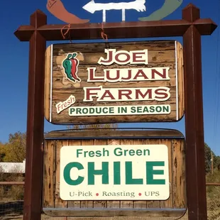 sign for fresh green chile