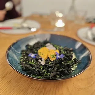 Squid Ink and Uni Pasta