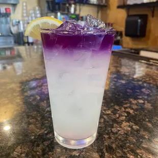 One of their Mocktails a lavender lemonade