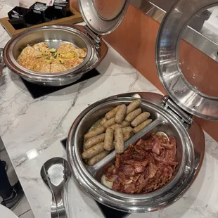 Bacon, pork sausage, egg and cheese quesadillas 8/30/24