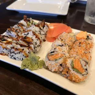 Eel Roll and Spicy Salmon Roll