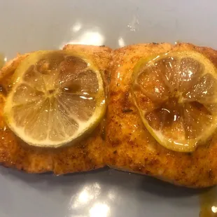 Atlantic salmon all cooked up w some summer lemon  shades