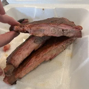 Ribs (half eaten because I couldn't wait)