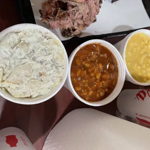 BBQ Beans, Mac &amp; Cheese, Potato Salad