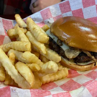 Grandpa Rapp burger with regular fries