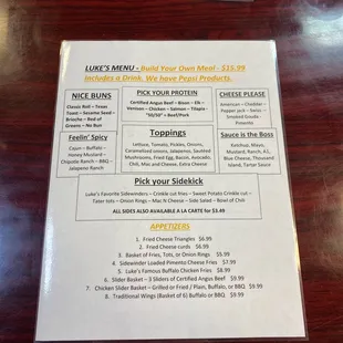 the menu