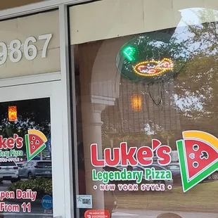 Exterior restaurant door and window signs