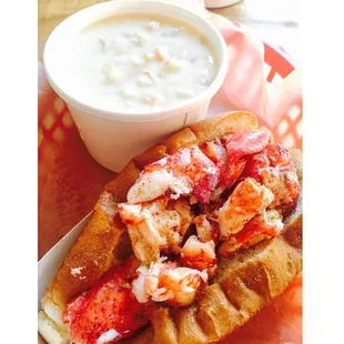 Both the lobster roll and clam chowder were awesome!