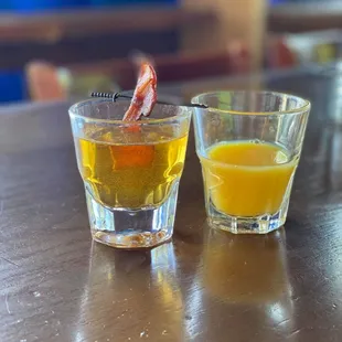 two glasses of orange juice