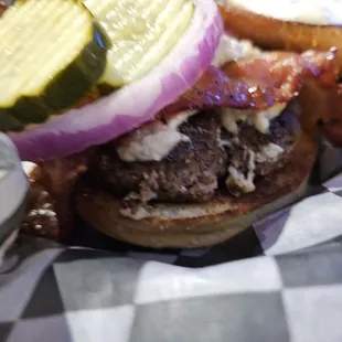 Blue cheese burger