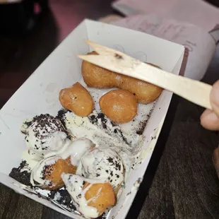 Half eaten glazed and cookies and creme... I couldn&apos;t resist.