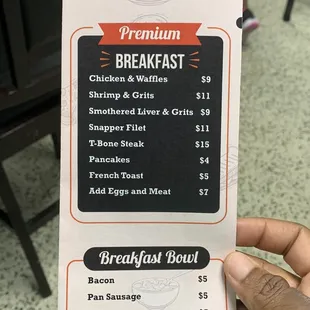 breakfast menu