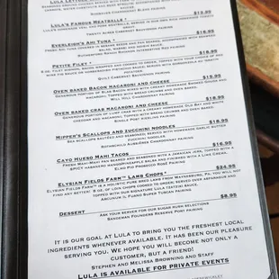 menu