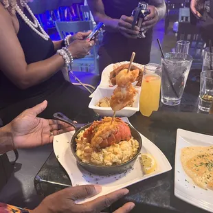 a table full of food