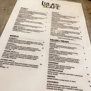 menu