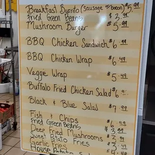 the menu