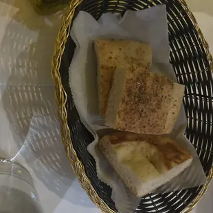 Fresh bread with olive oil
