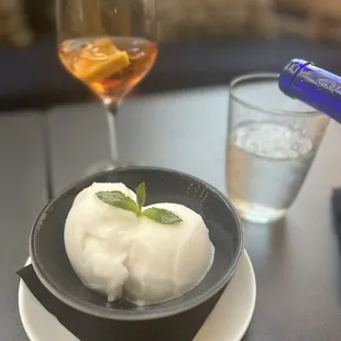 Lemon Sorbet is a great choice after dinner!!!