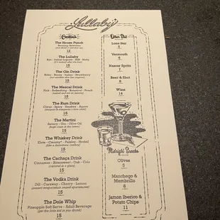 menu