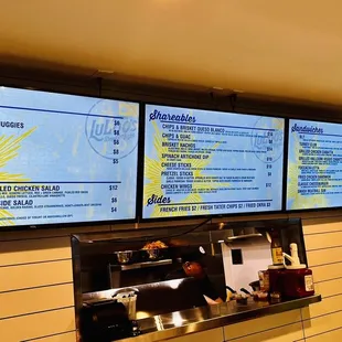 menus on the wall