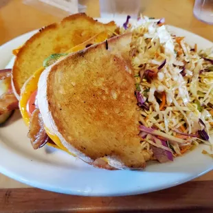 Grilled cheese with Asian slaw