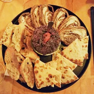 Olive tampenade from their breads and spreads menu