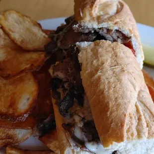 KK Philly (tomatoes added, bell peppers and onions removed), side of bleu cheese