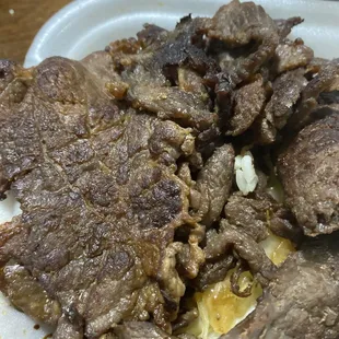 104. BBQ Beef Bowl DRY nasty cheap no good meat