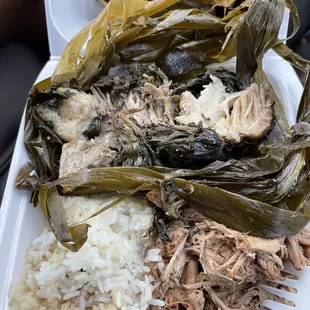 Lau Lau/Kalua Pig plate comes w/2 scoops rice &amp; Mac salad
