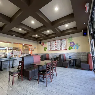 a view of the inside of a restaurant