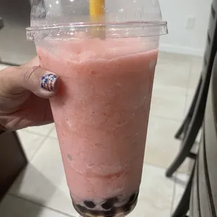 Strawberry Boba Slush