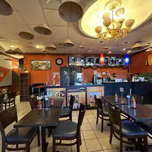 the inside of a restaurant