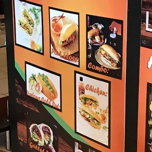 a sandwich menu